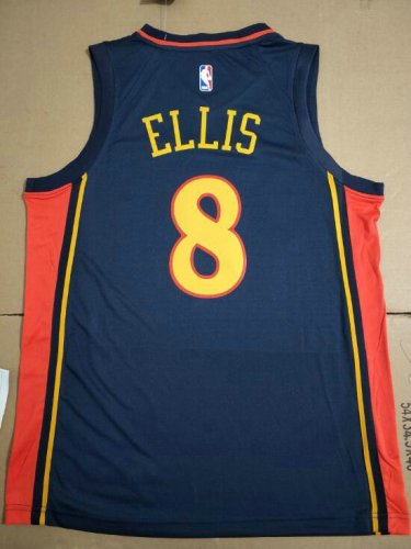 NBA 8 Ellis Warriors Maillot Retro bleu personnalisé imprimé